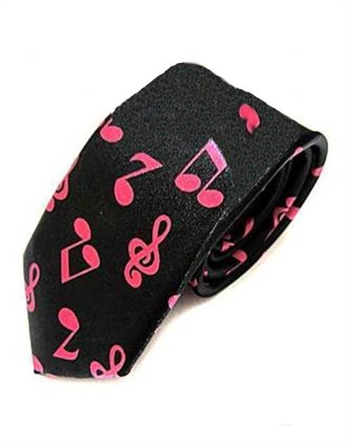 Bestil sorte slips med pink noder